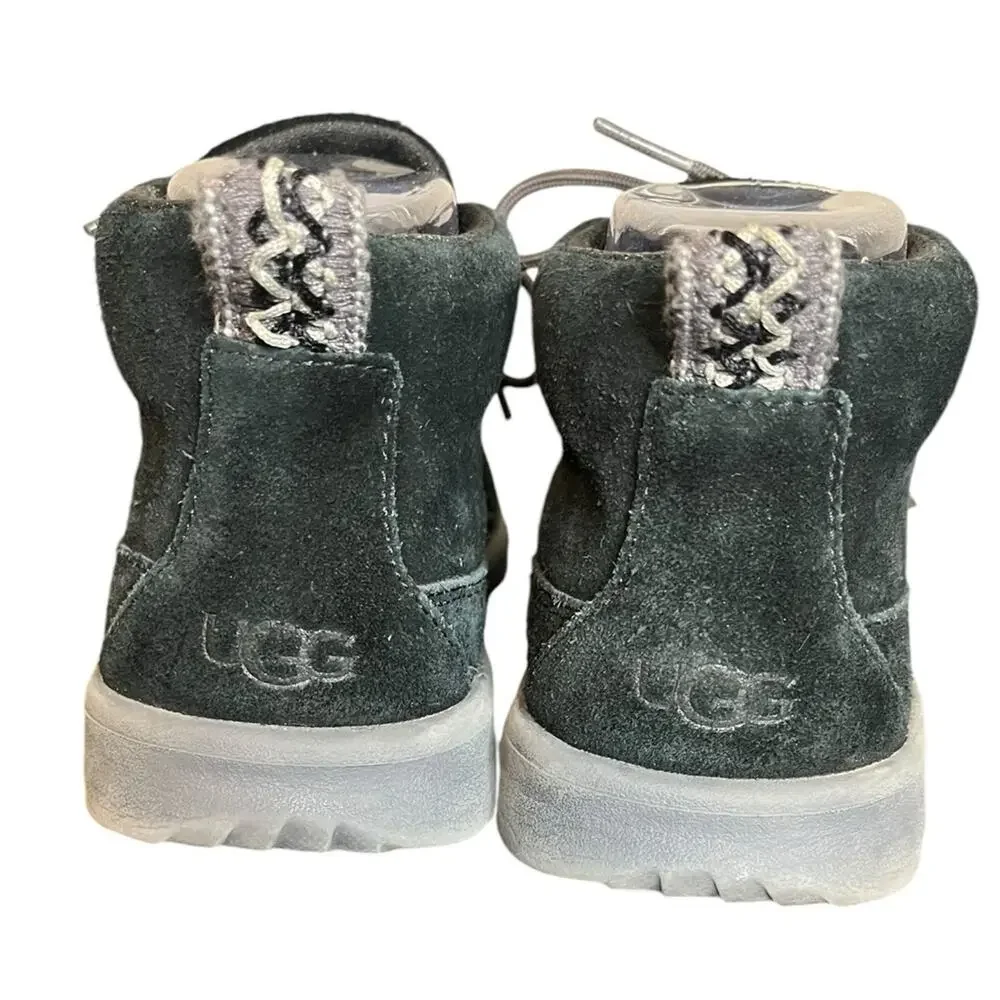 UGG 1098455K Black‎ Suede Ankle Lace Up Boots Boy Girl Unisex Size 5